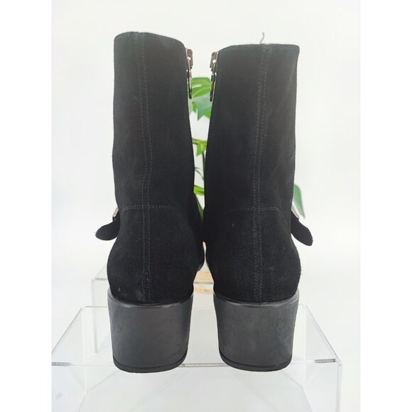 Salvatore Ferragamo Women’s Black Suede Leather Ankle Boots Size 8.5B US - Picture 3 of 8